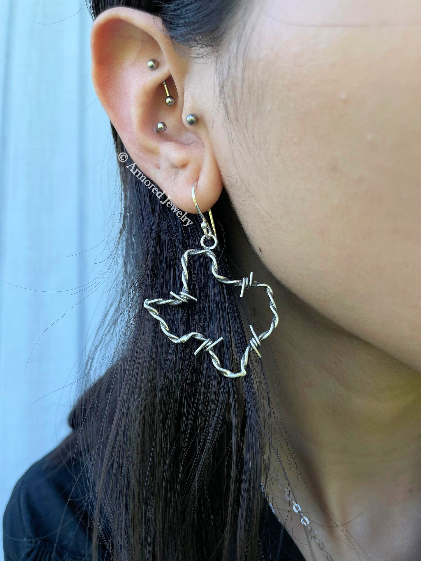 Sterling Silver Texas Barbed Wire Earrings