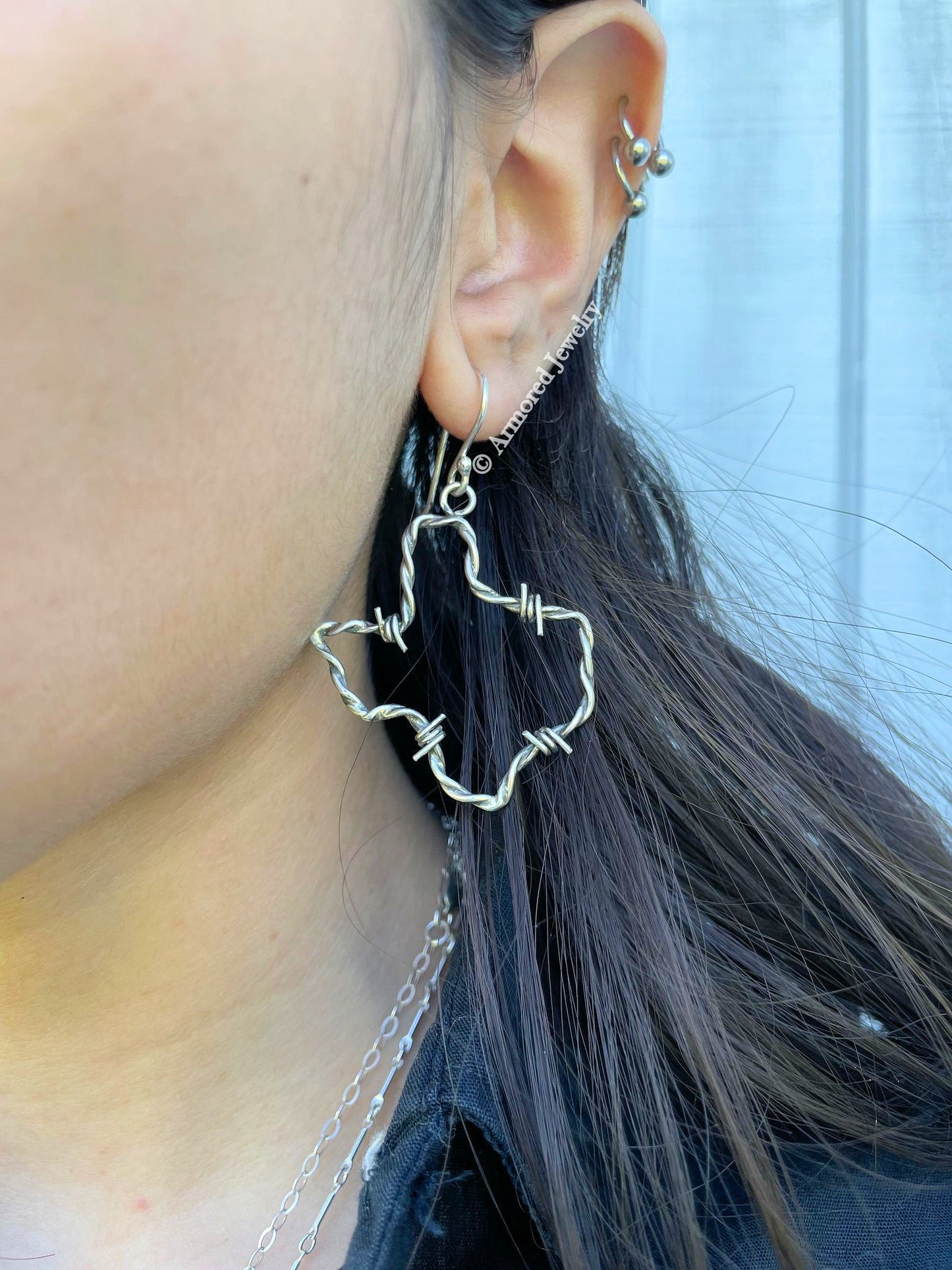 Sterling Silver Texas Barbed Wire Earrings