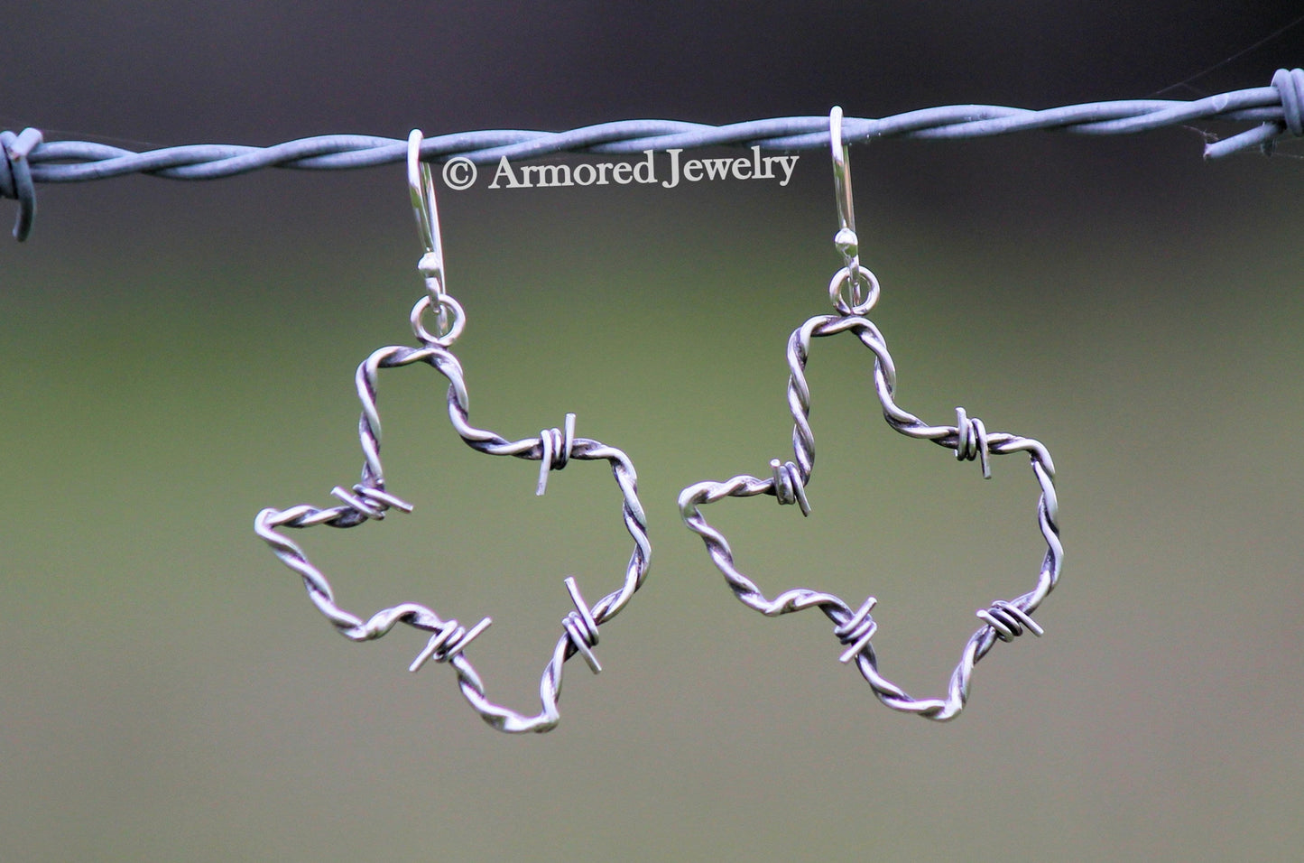 Sterling Silver Texas Barbed Wire Earrings