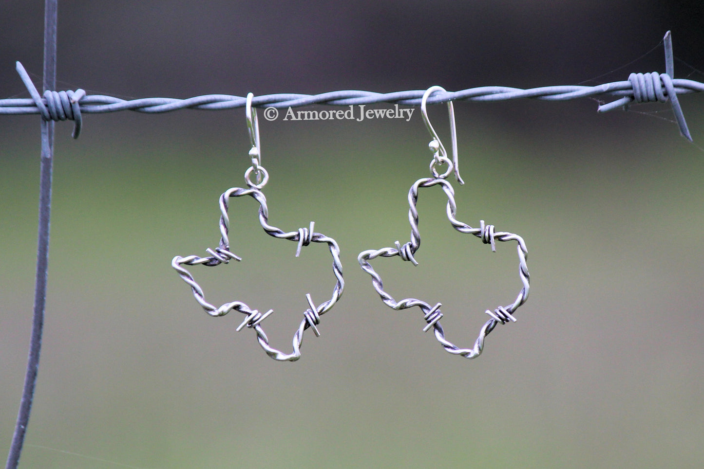 Sterling Silver Texas Barbed Wire Earrings