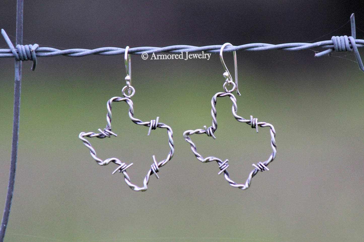 Sterling Silver Texas Barbed Wire Earrings