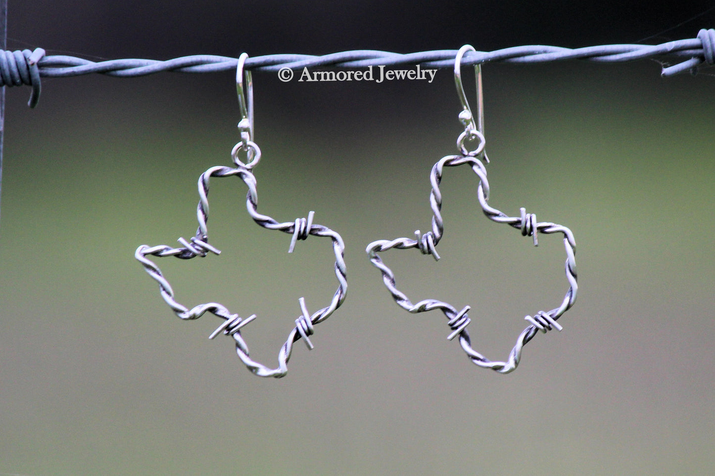 Sterling Silver Texas Barbed Wire Earrings