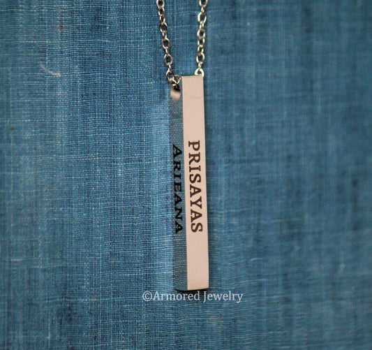 Personalized Engraved 4-sided necklace