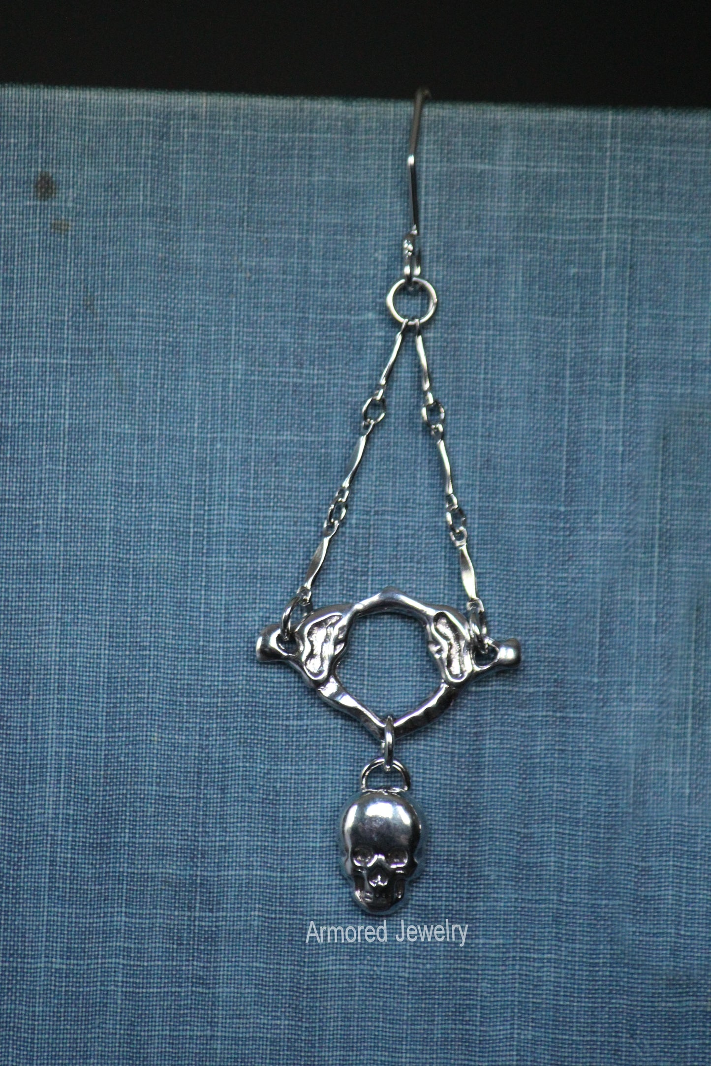 Sterling Silver Vertebrae Skull Earrings