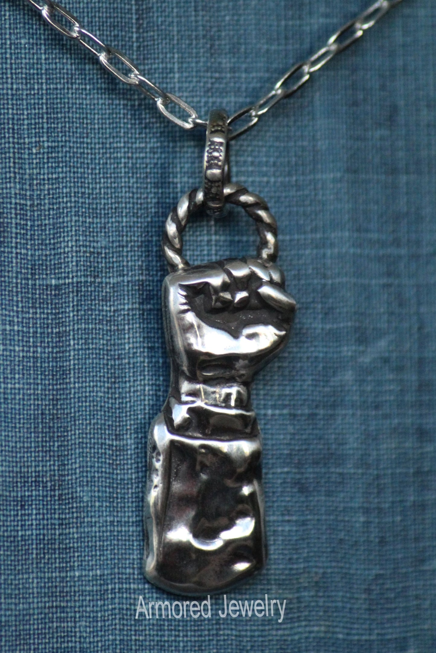 Sterling Silver Trump FIGHT Fist Pendant