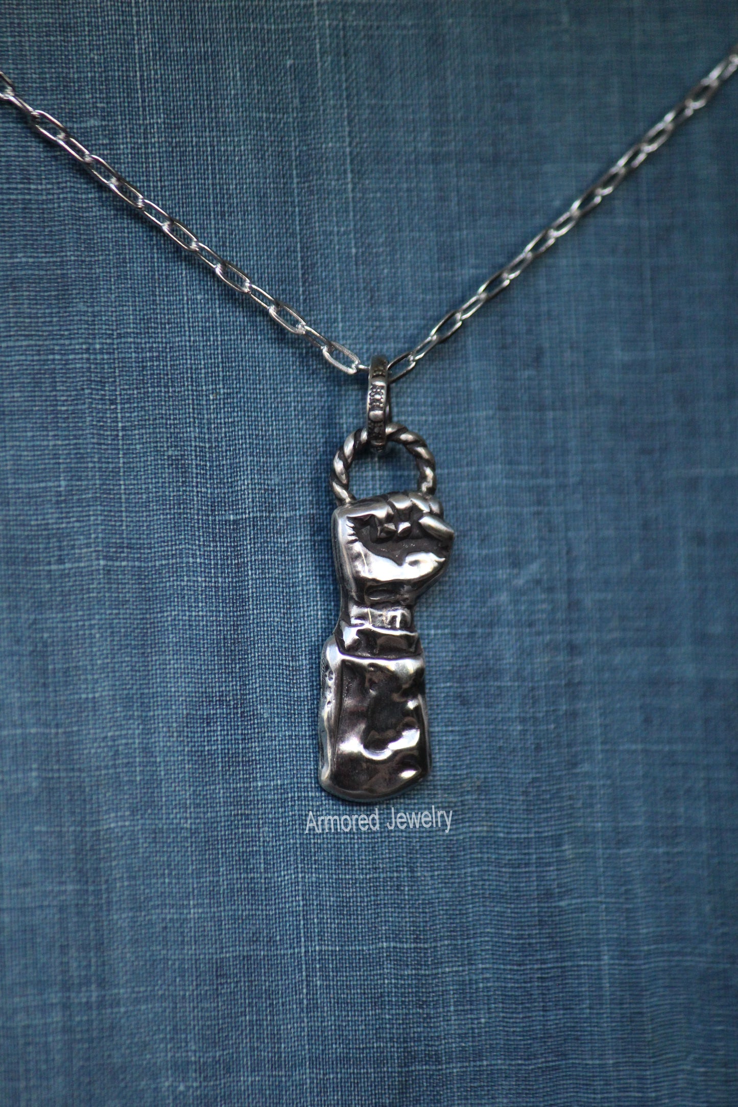 Sterling Silver Trump FIGHT Fist Pendant