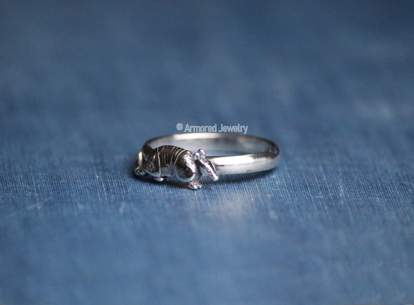 Sterling Silver Armadillo Ring on Comfort Band