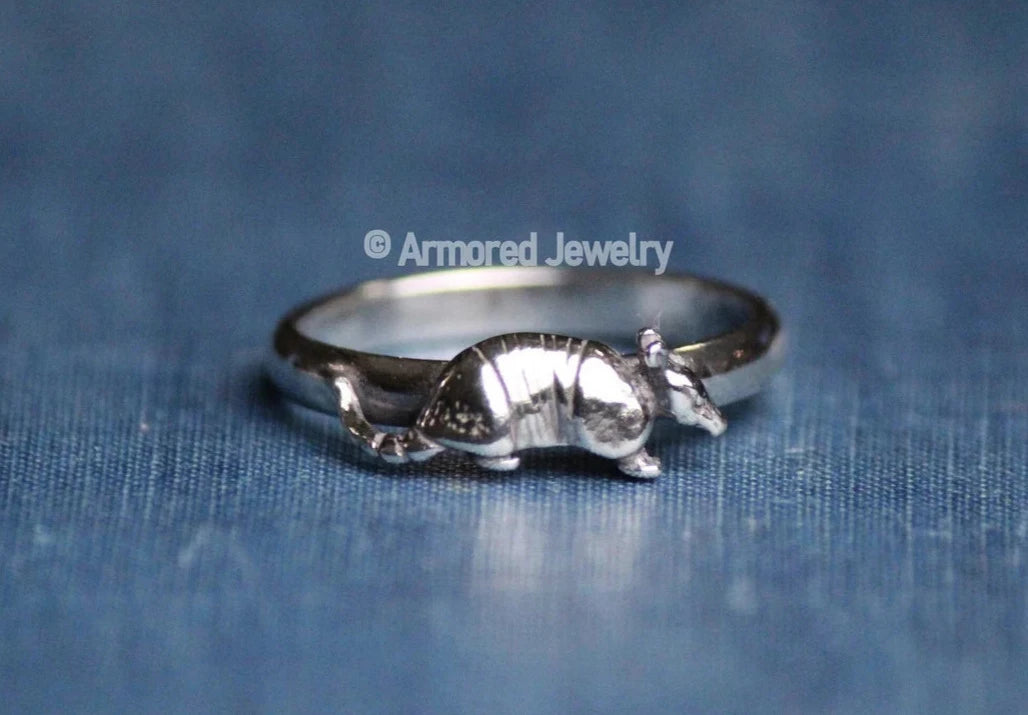 Sterling Silver Armadillo Ring on Comfort Band