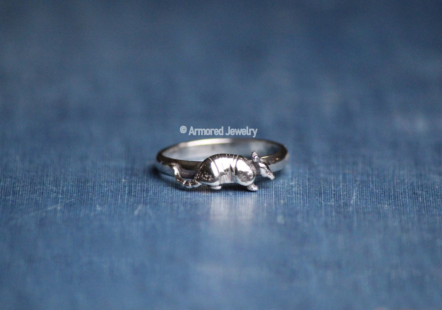 Sterling Silver Armadillo Ring on Comfort Band