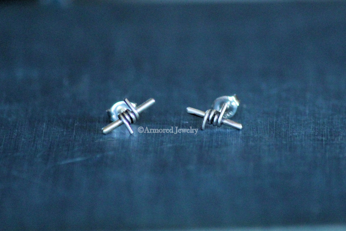 Sterling Silver Barbed Wire Stud Earrings