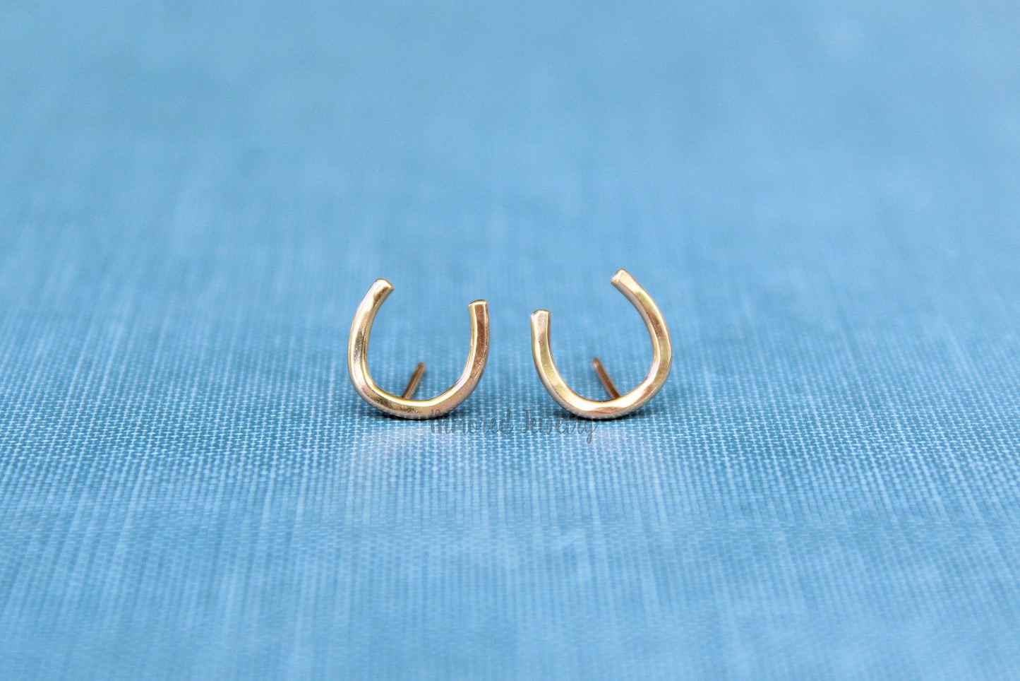 Gold Horseshoe Earring Studs