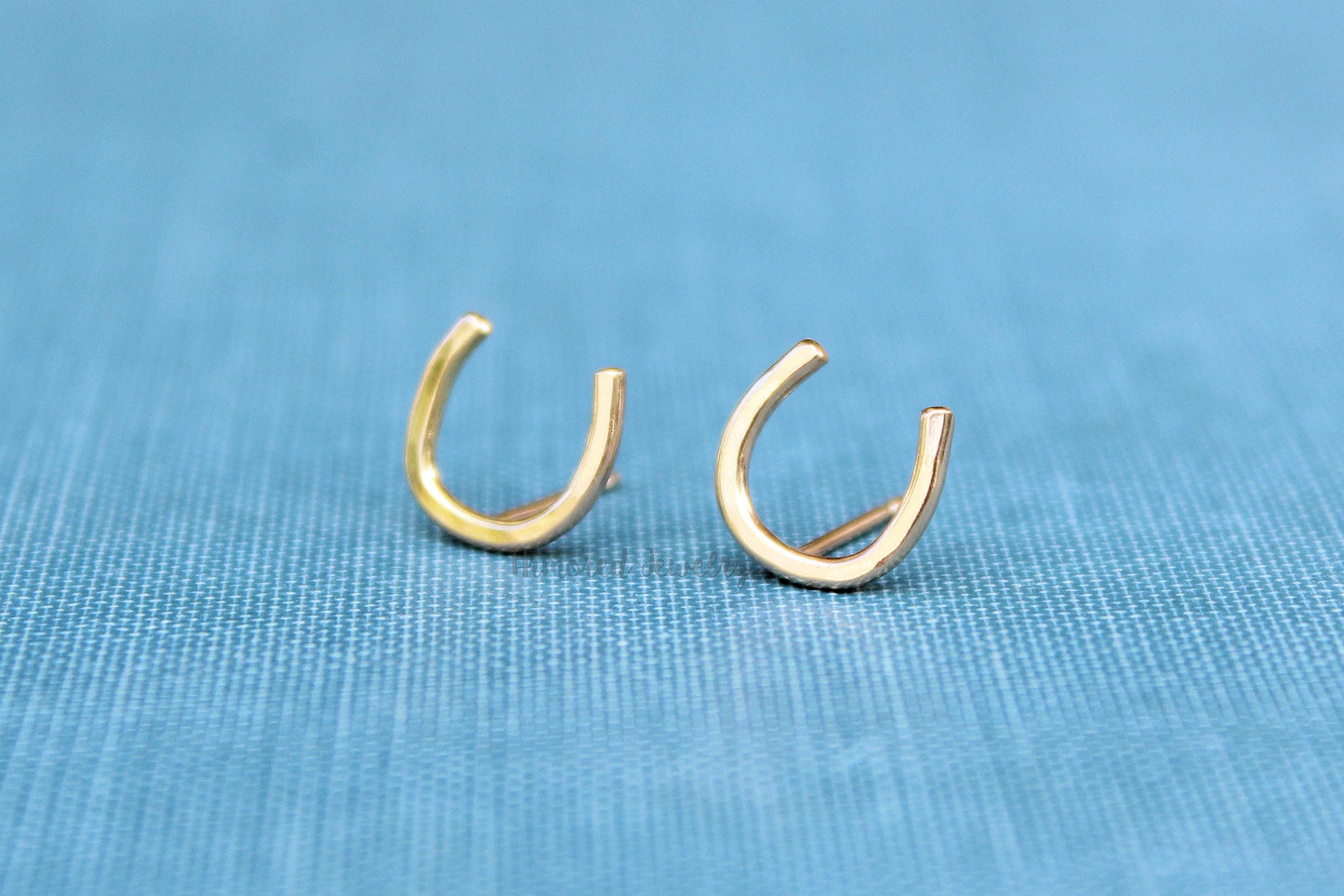 Gold Horseshoe Earring Studs