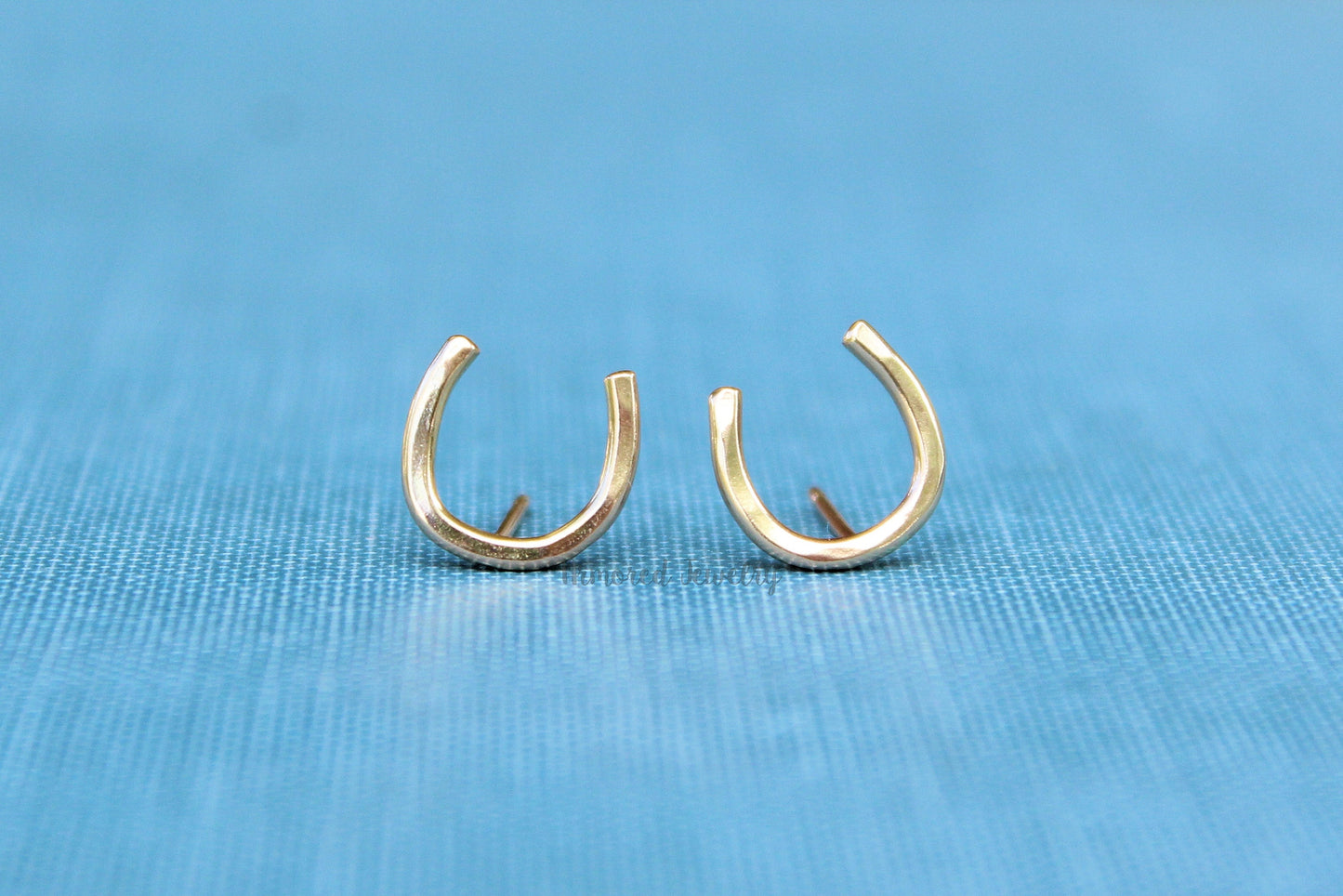 Gold Horseshoe Earring Studs