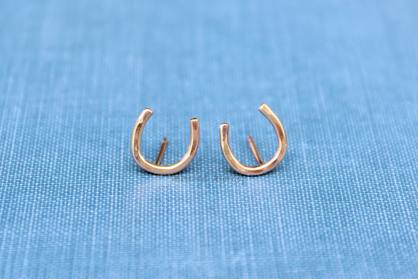 Gold Horseshoe Earring Studs