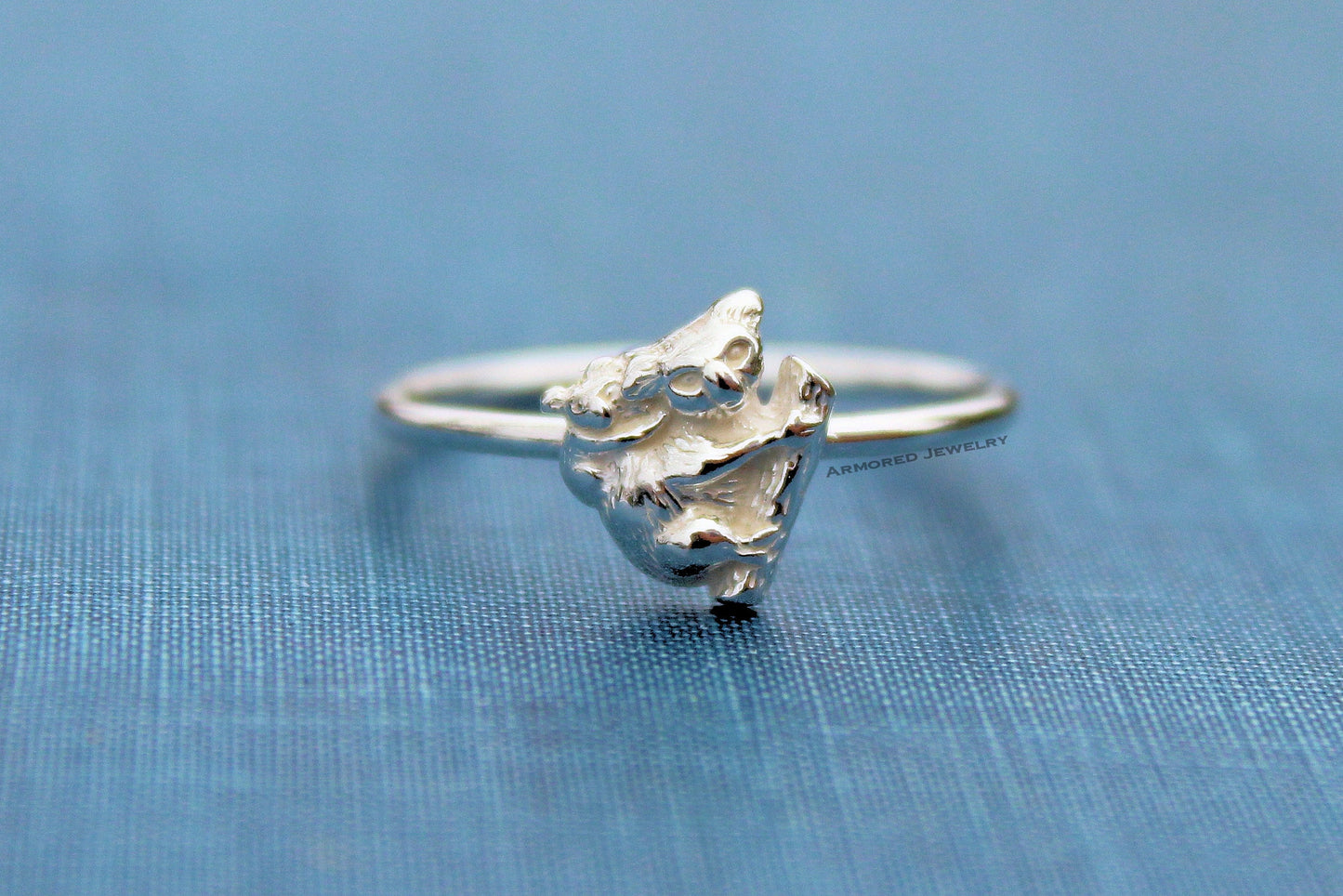 Sterling Silver Koala Bear & Cub Ring