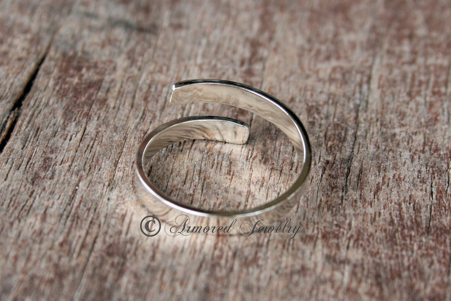 Personalized Wrap Ring, Sterling Silver Custom Ring, Military Ring