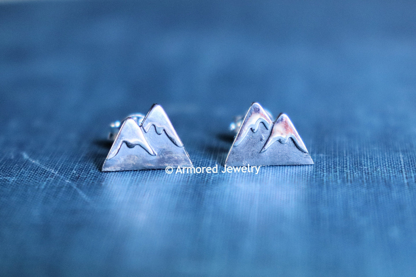 Sterling Silver Mountain stud earrings