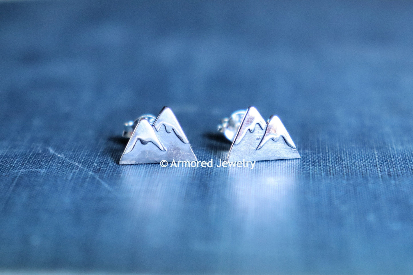 Sterling Silver Mountain stud earrings