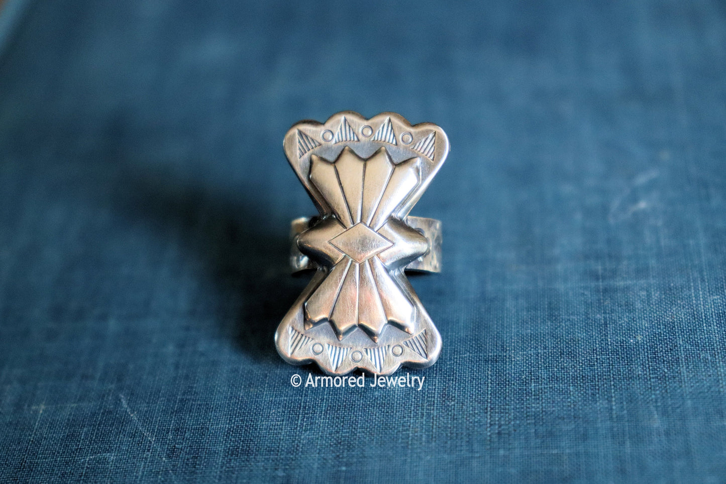 Sterling silver butterfly concho ring