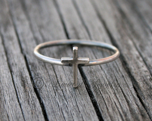 Tiny Cross Stackable Ring