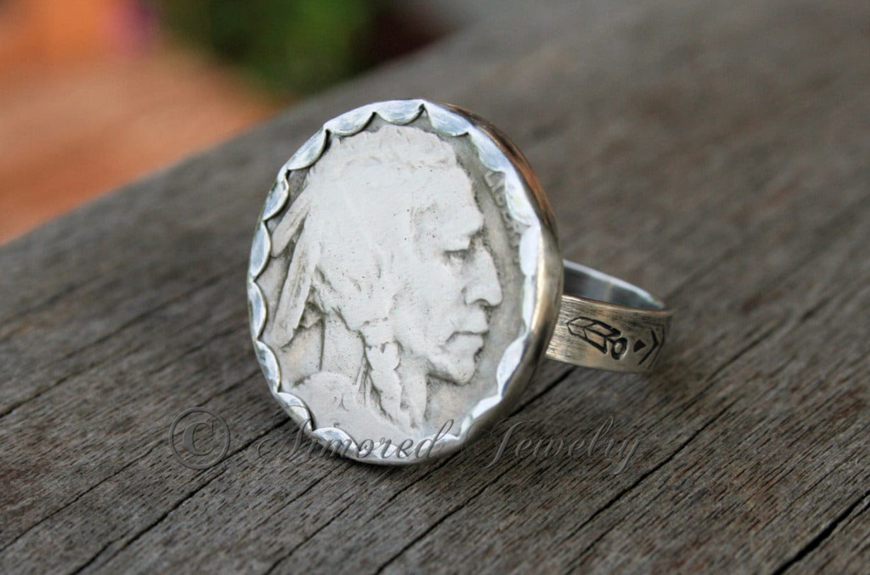 Sterling Silver Buffalo Nickel Ring